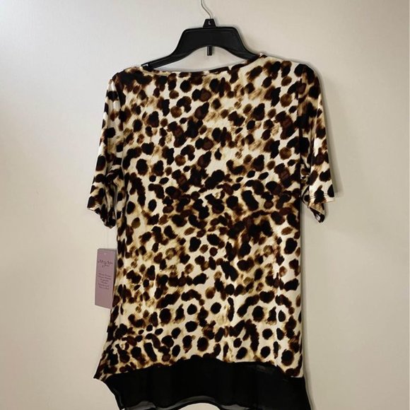 Womens Nina Leonard Cheetah Print Dress Top Size S NWT - Picture 4 of 4